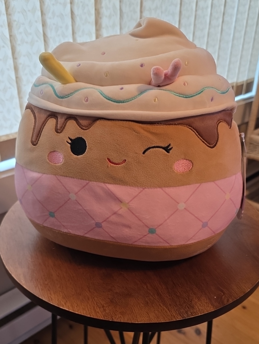 Squishmallows NWT Pink & Cream Dessert Character Accent Pillow